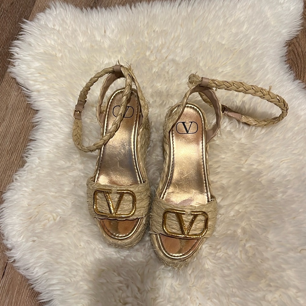 Valentino Platfrom Wicker Shoes Size 37
